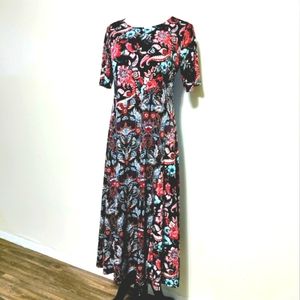Chico's Black Floral Paisley Print Maxi Dress w/ Side Slit Chico's Size 0 Small
